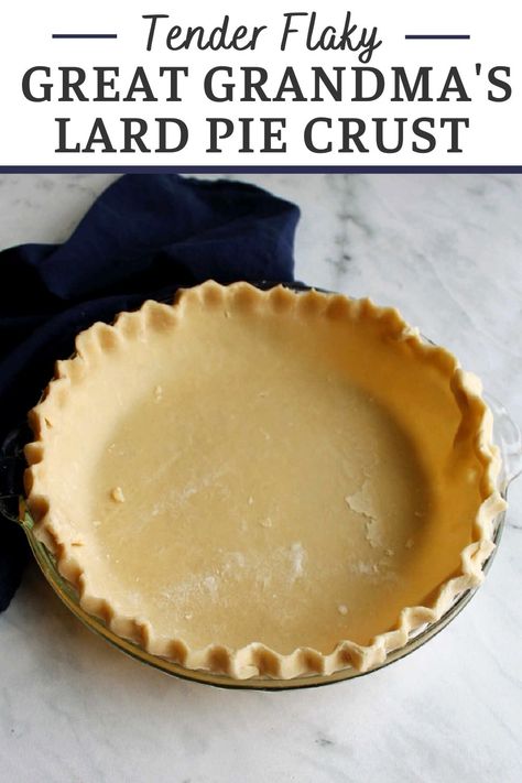 Great Grandma's Lard Pie Crust 13 Oil Pie Crust, Best Pie Crust Recipe, Double Pie Crust, Flaky Pie Crust Recipe, Pie Crust Recipe Easy, Homemade Pie Crust Recipe, Easy Pie Crust, Pie Crust Recipe, Perfect Pie Crust