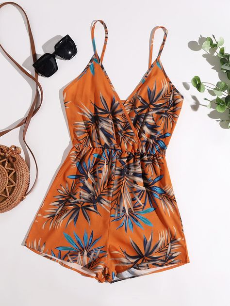 Boho Tropical, Cami Romper, Perfect Summer Outfit, Short Sleeve Romper, Plus Size Jumpsuit, Boho Summer, Colorful Boho, Sleeved Romper, Tropical Print