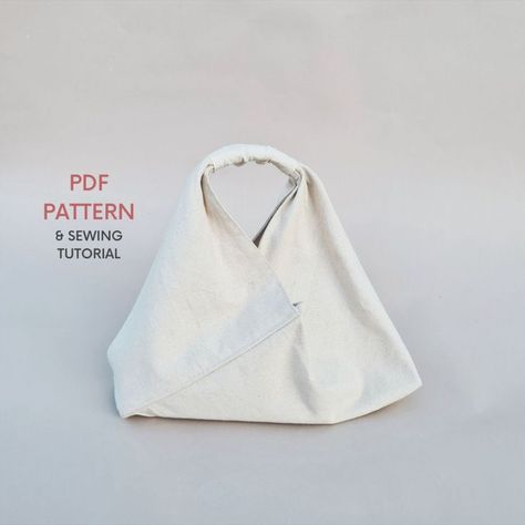 Small Origami Bag PDF Sewing Pattern with Tutorial Folded Bag, Small Origami, Japanese Sewing Patterns, Origami Bag, Bag Sewing Pattern, Japanese Origami, Japanese Bag, Bag Pattern Free, Japanese Sewing