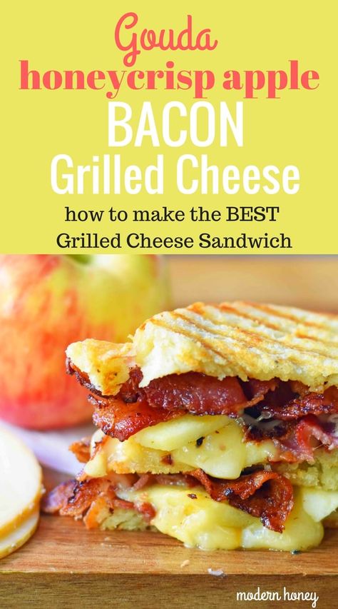 Gouda Grilled Cheese, Apple Gouda, The Perfect Grilled Cheese, Grilled Cheese Recipes Gourmet, Gourmet Grilled Cheese Sandwich, The Best Grilled Cheese, Fancy Grilled Cheese, Honeycrisp Apple, Perfect Grilled Cheese