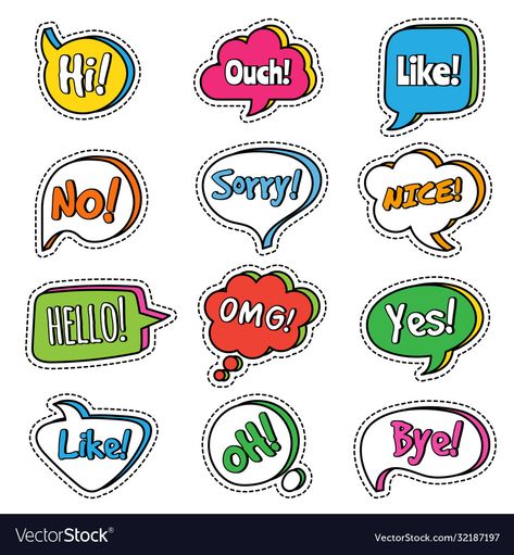 Bubble Graphic, Message Bubble, Dialogue Bubble, Shape Illustration, English Speech, Speech Bubbles, Summer 2025, Speech Bubble, Printable Stickers