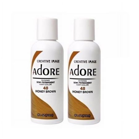 Adore Semi-Permanent Hair Color [#048 Honey Brown] 4oz Adore Semi-Permanent Hair Color [#is a new and innovative hair Color [#that will infuse each strand with a vibrant burst of luxurious Color [#without the use of ammonia, peroxide, or alcohol! Adore's exclusive formula offers a perfect blend of natural ingredients providing rich color, enhancing shine, and leaving hair soft and silky. Available in 40 beautiful, vibrant colors to bring out the creative side in you. Hair is nurtured with penetr Semi Permanent Hair Color, Creme Color, Honey Brown, Permanent Hair Color, Honey Blonde, Photo Cake, Semi Permanent, Brown Hair Colors, Household Essentials