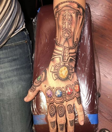 Gauntlet Tattoo, Hand Tattoo Images, Avengers Tattoo, Army Tattoos, Elements Tattoo, Marvel Tattoos, Tattoo Master, Healing Tattoo, Tattoos Skull