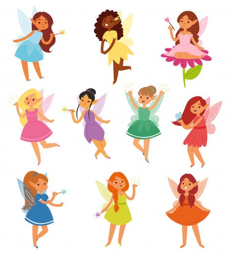 Magic Wings, Girl Vector, Fairy Illustration, Line Art Vector, Fairy Tale Characters, Fairies Elves, Fairy Girl, Beautiful Princess, Girls Illustration