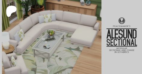 Alesund - Modular Sectional and Chaise Seating | Peacemaker_ic Sims 4 Round Couch, Sectional Sims 4 Cc, Sims 4 Cc Round Sofa, Sims 4 Sectional Couch Cc, Sims 4 Couch, Round Couch, Long Couch, Curved Couch, Big Couch