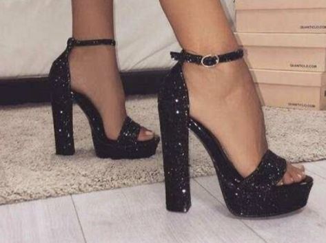 Sparkly Heels Prom, Black Heels Prom, Prom Shoes Black, Silver Heels Prom, Prom Shoes Silver, Shoes Heels Prom, Black Sparkly Heels, Black Glitter Heels, Black And Silver Heels