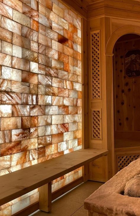 Dry Sauna Design, Sauna Ideas Indoor, Sauna Stone, Spa Design Interior, Salt Room Therapy, Salt Cave Spa, Himalayan Salt Room, Salt Cave, Speculative Design