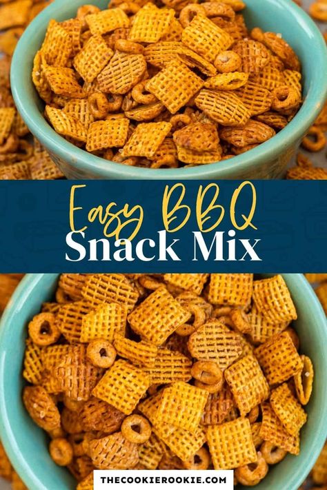 Chex Snacks, Chex Cereal Recipes, Puppy Chow Mix, Homemade Chex Mix Recipe, Chex Snack Mix, Bbq Snacks, Homemade Chex Mix, Bbq Corn, Chex Mix Recipe