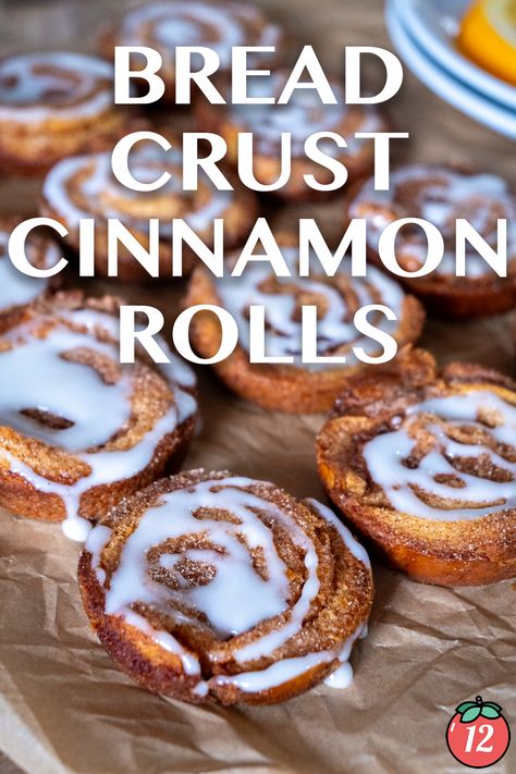 Bread Crust Cinnamon Rolls | 12 Tomatoes Bread Crust Cinnamon Rolls, What To Do With Bread Crust, Bread Crust Recipes, Work Treats, Cinnamon Bread Easy, Bread Crust, Cinnamon Roll Bread, Rolls Easy, Cinnamon Rolls Easy