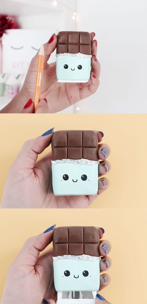 Chocolate sharpener Part 4|Nim C Nim C, Diy School Supplies, Diy And Crafts Sewing, Cadeau Diy, Cute Clay, Cute Diys, Tutorial Diy, Diy Arts And Crafts, Diy Clay