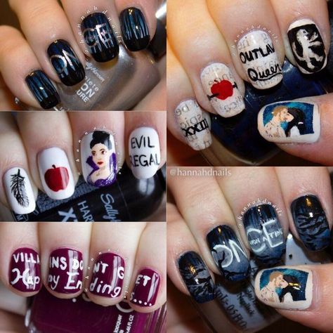 Ouat Quotes, Time Nails, Once Upon A Time Funny, Once Up A Time, Nail Time, Disney Nails, Girl Tips, Evil Queen, Cute Nail Designs