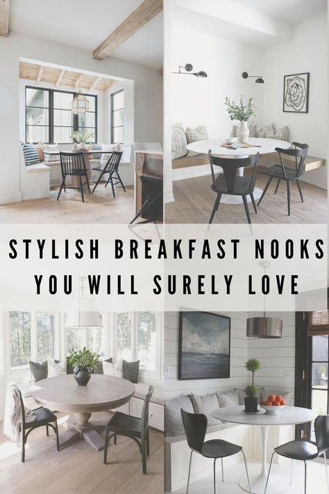 Round Kitchen Nook Ideas, Open Shelving Breakfast Nook, Breakfast Nook Sliding Glass Door, Small Nook Ideas Kitchen, Kitchen Nook Wall Decor Ideas, Breakfast Nuk Ideas, Kitchen Nook Table And Chairs, Breakfast Nook Sitting Area Cozy, Breakfast Nook Artwork