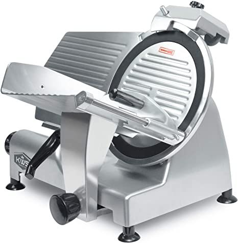 KWS MS-12NT Premium Commercial 420w Electric Meat Slicer 12-Inch Non-sticky Teflon Blade, Frozen Meat/ Cheese/ Food Slicer Low Noises Commercial and Home Use [ ETL, NSF Certified ] Electric Knives, Meat Slicer, Cheese Food, Food Slicer, Meat Slicers, Sliced Meat, Frozen Meat, Butcher Shop, Meat Grinder