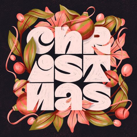 Christmas Fonts Free, Holiday Fonts, Floral Typography, Lettering Illustration, Magical Images, Ipad Lettering, Christmas Fonts, My Type, Types Of Lettering