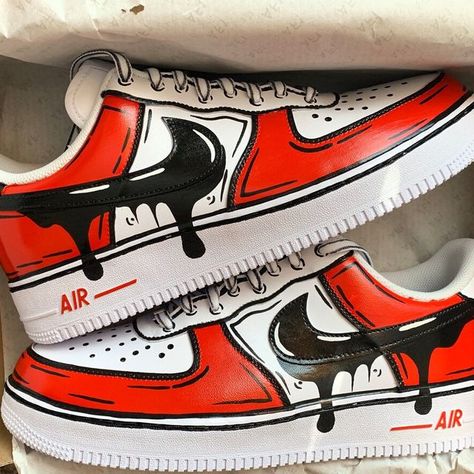 Παπούτσια Nike Free, Shoe Artwork, Black Air Force 1, Custom Nike Air Force 1, Customized Shoes, Custom Nike Air Force, Painted Nikes, Custom Nike Air, Painted Sneakers