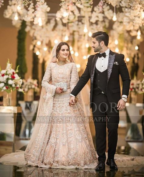 Ansab Jahangir, Nikah Outfit, Pakistan Wedding, Wedding Dresses Men Indian, Walima Dress, Couple Wedding Dress, Indian Bride Outfits, Bridal Dresses Pakistan, Japanese Beads