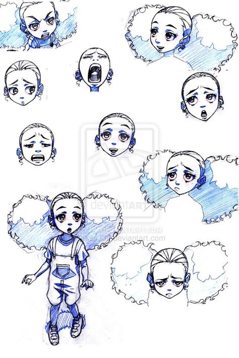 Aaron Mcgruder Art, Boondocks Face Expressions, Seung Eun Kim Boondocks, The Boondocks Drawing Style, Black Chibi Characters, Seung Eun Kim, Boondocks Anime, Boondocks Characters, Aaron Mcgruder