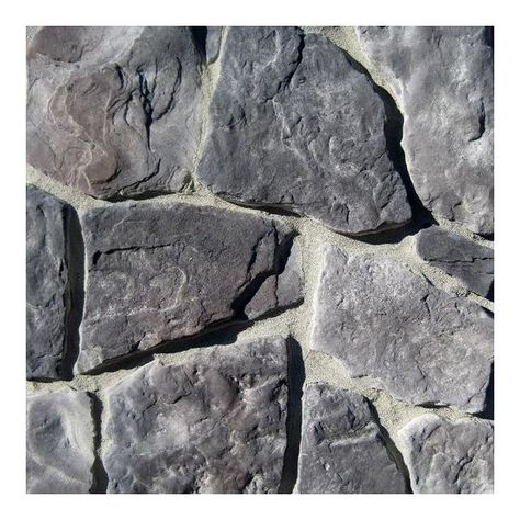 Mountain View Stone field stone midnight is a classic natural stone profile. The authentic rugged character captured in this pattern is truly remarkable. The timeless shapes and textures of field stone are reminiscent of stones found on farms across the country. Field stone is also known as random rock and is commonly combined with other patterns such as ledge stone to create an old-style rustic look. Field stone is a stone veneer product measuring 1" to 2" thick and therefore thinner than tradi Stone Veneer Siding, Weather Stones, Manufactured Stone Veneer, Stone Accent Walls, Stone Fireplaces, Color Locks, Brick Veneer, Portland Cement, Stone Siding