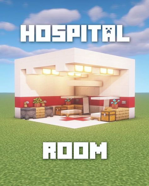 YSingHD ⛏ Minecraft в Instagram: «🏥 7x7 Hospital Room . 💥 PROFESSIONAL YOUTUBE THUMBNAILS: www.bit.ly/ysingthumbnails (link in bio) 💥 . 🌒 Shaders: BSL Shaders V7 . ➡️ Follow…» Minecraft Hospital Ideas, Minecraft Hospital, Minecraft Modern City, Hospital Ideas, Minecraft Houses Survival, Minecraft Mansion, Minecraft Interior, Minecraft Modern, Minecraft Banners