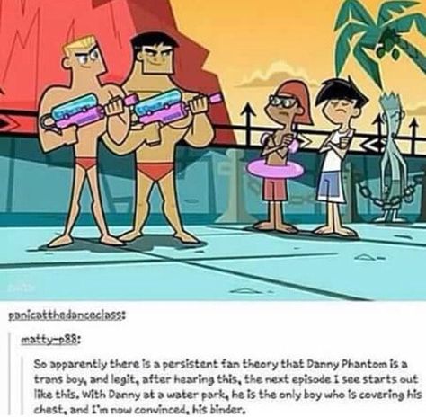 I will forever love this theory Danny Phantom Trans, Danny Panthom, Phantom Comics, Lgbt Memes, Randy Cunningham, Ghost Boy, Gay Memes, Lgbt Art, Danny Phantom