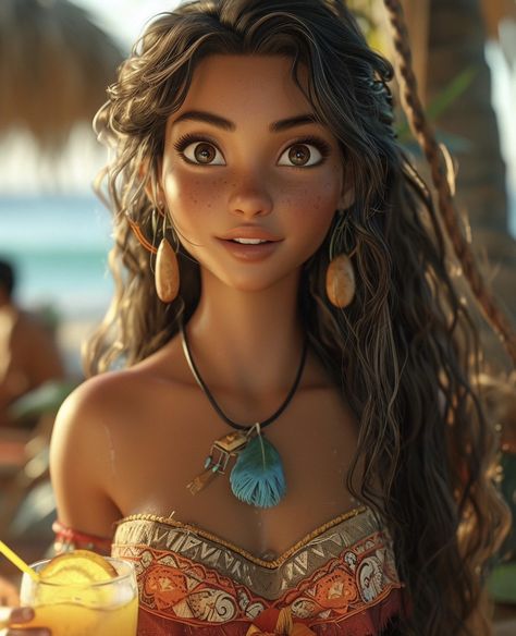 Moana Illustration Art, Realistic Disney Princess, Disney Female Characters, ليلو وستيتش, Disney Princess Moana, Disney Character Art, Disney Princess Artwork, Disney Princess Fan Art, Images Disney