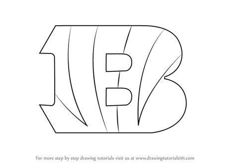 Learn How to Draw Cincinnati Bengals Logo (NFL) Step by Step ... Logo Step By Step, Cincinatti Bengals, Cincinnati Bengals Logo, Bengals Logo, Football Coloring Pages, Avengers Coloring, Bengals Football, Baby Farm Animals, Pumpkin Stencil