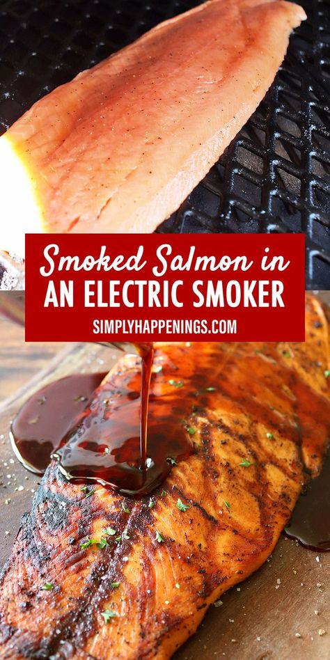 Smoked Salmon on a piece of wood with dark brown sauce poured on top Salmon Smoker, Salmon Appetizer Recipes, Smoked Salmon Recipe, Best Smoked Salmon, Smoker Recipes Electric, Pellet Smoker Recipes, Hot Smoked Salmon, Sweet Soy Sauce, Sauce For Salmon