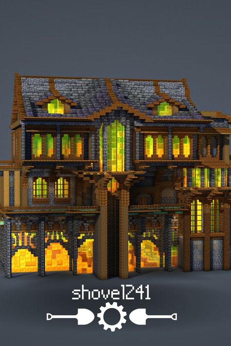 This build is available for download on patreon! Follow the link on this post to learn more! #minecraft #minecraftbuildingideas #minecraftbuild #minecraftsurvival #minecraftaesthetic #minecraftseed #minecraftcottagecore Minecraft Castle Designs, Minecraft Steampunk, Minecraft Structures, Minecraft Banners, Minecraft Pictures, Minecraft Cottage, Minecraft House Tutorials, Minecraft Castle, Minecraft Medieval