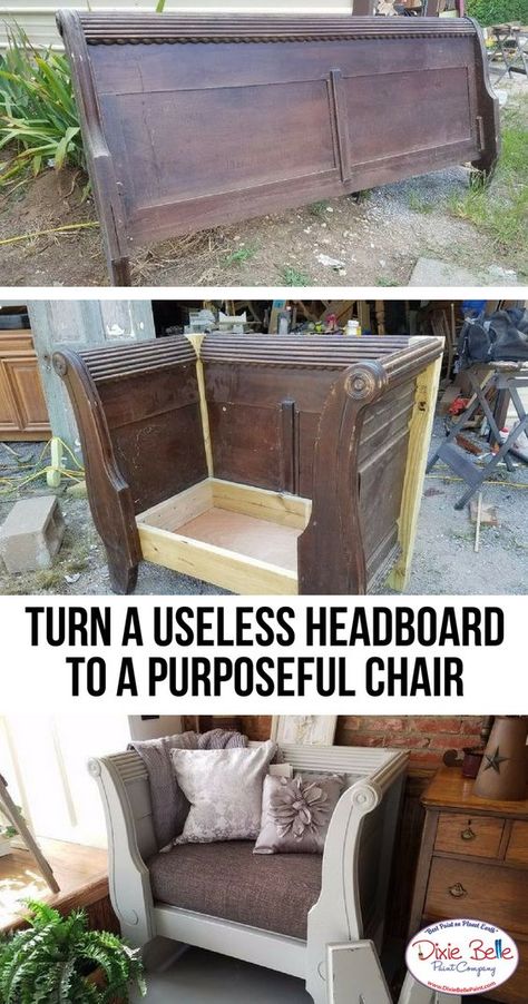 Bed Benches, Furniture Transformation, Headboard Benches, Refinish Furniture, Dixie Belle Paint Company, Upcycle Garden, Study Furniture, Diy Casa, Hemma Diy