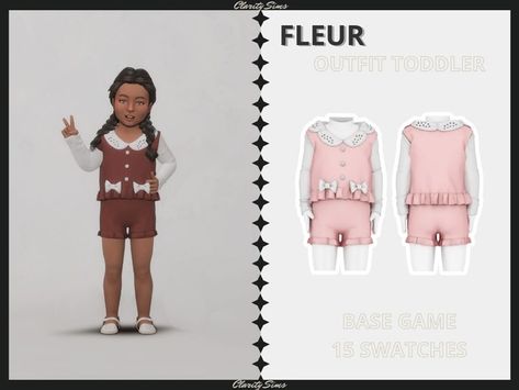 Fleur - Outfit Toddler | Clarity Sims Clarity Sims, Sims Historical, Toddler Outfits, Sims 4, Childrens Clothes, Quick Saves, Clothes