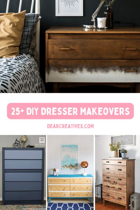 DIY Dresser Makeovers - Over 25 Dresser Makeover ideas to inspire you to revamp a dresser you own. These easy, creative, inspirational do it yourself dressers are a must see! See these and more ideas to help you with your furniture makeovers. DearCreatives.com (images of diy, upcycled, revamped, and refurbished dressers) Diy Dressers Ideas, Diy Dresser Ideas, Dresser Makeover Ideas, Big Dresser, Dresser Makeovers, Dresser Ideas, Coaster Crafts, Dressers Makeover, Life Paint