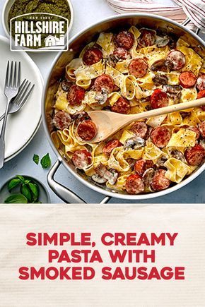 Pasta With Smoked Sausage, Smoked Sausage Recipes, Trip To Italy, Creamy Pasta, Smoked Sausage, Sausage Recipes, A Plane, Main Dish Recipes, Weeknight Dinner