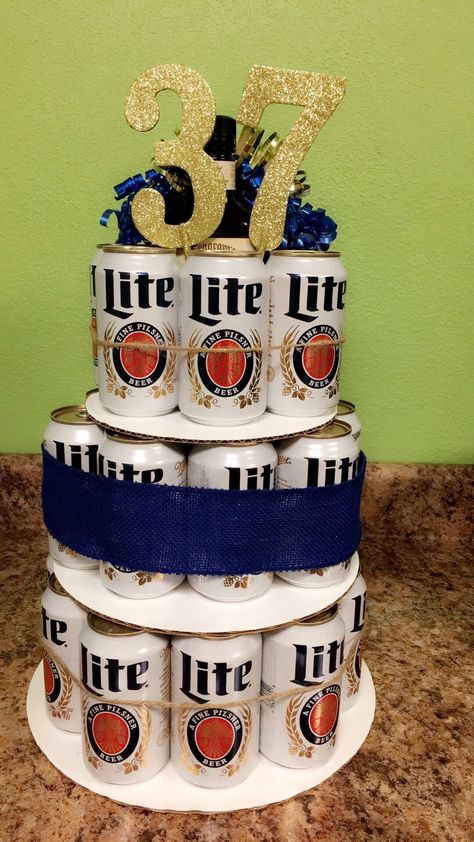 21St Birthday Cakes For Him Beer Cake Miller Lite 37th Birthday I Made This Cake For My Birthday Cakes Boys, Cakes 21st Birthday, Beer Cakes For Men, Cake For Him, Birthday Cake For Boyfriend, Guys 21st Birthday, 22nd Birthday Cakes, 37 Birthday, Cake For Boyfriend