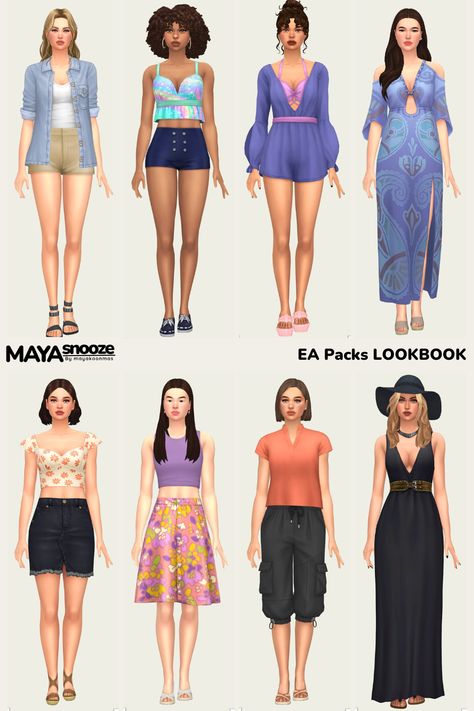 Needs EA Packs/ MOD-FREE/ CC Hairs by SimsTrouble JohnnySims and aharris00britney. Sims 4 No Cc Lookbooks Clothing, Sims 4 Outfit Ideas No Cc, Sims 4 Lookbooks No Cc, Sims 4 Outfits No Cc, Sims Skins, Sims4 Lookbook, Sims3 Cc, Ts4 Lookbook, Cc Lookbook