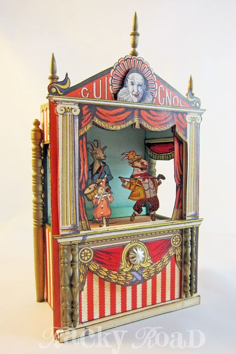 Paper Theater, Gold Sharpie, Puppet Theaters, Paper Theatre, Toy Theatre, Punch And Judy, Puppet Theater, Circus Theme, Vintage Circus