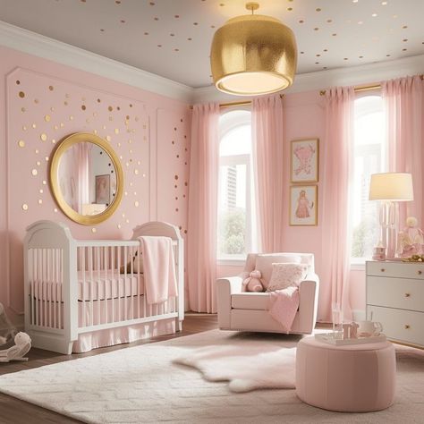 Princess Baby Room, Pink Princess Nursery, Pink Toddler Room, Zelda Bedroom, Girls Nursery Ideas, Princess Nursery Room