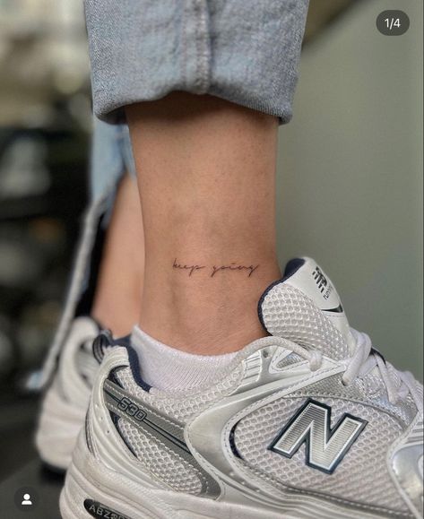 Keep Going Tattoo, Cross Finger Tattoos, Blue Ink Tattoos, Wörter Tattoos, Bolt Tattoo, Simple Arm Tattoos, Cursive Tattoos, Ribcage Tattoo, Lettering Tattoo