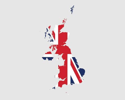 United Kingdom Flag Map. Map of the United Kingdom of Great Britain and Northern Ireland with the British country banner. Vector Illustration. United Kingdom Map, United Kingdom Flag, British Country, Kingdom Of Great Britain, The United Kingdom, Banner Vector, Northern Ireland, Great Britain, Black Backgrounds