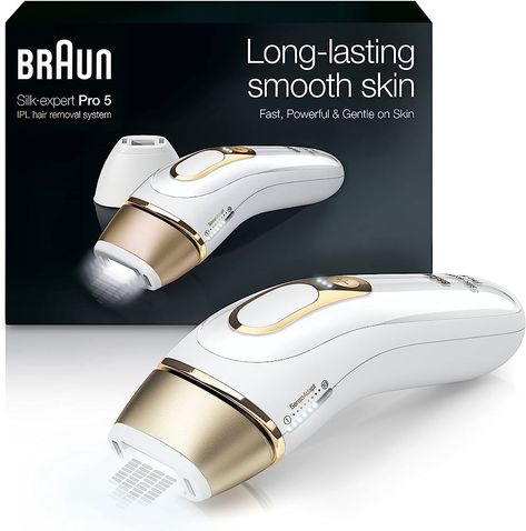 Amazon.com: Braun IPL Long-lasting Hair Removal for Women and Men, New Silk Expert Pro 5 PL5157, for Body & Face, Long-lasting Hair Removal System, Alternative to Salon Laser Hair Removal, with Venus Razor, Pouch : Beauty & Personal Care Braun Ipl, Purple Shampoo And Conditioner, Laser Removal, Sew In Hair Extensions, Ipl Laser Hair Removal, Hair Removal Devices, Laser Hair Removal Device, Real Hair Extensions, Ipl Laser