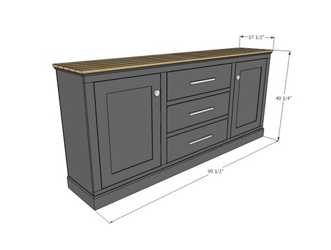 Buffet Cabinet Diy, Long Buffet Cabinet, Diy Buffet, Diy Sideboard, Bathroom Vanity Drawers, Buffet Hutch, Cabinet Plans, Vanity Drawers, Kitchen Buffet