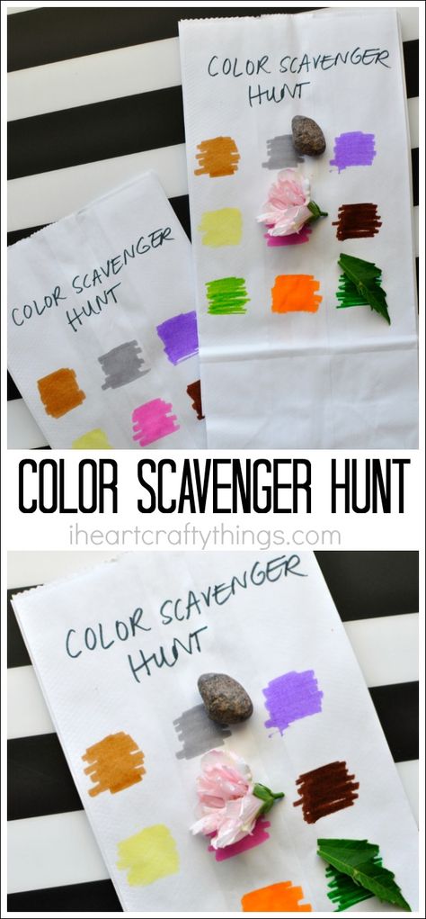 This simple color scavenger hunt for kids is unbelievably easy to throw together last minute and the kids have fun with it every single year. Great outdoor activity for kids, summer activity for kids, kids camping activity, color learning activity, and preschool color activity. Color Scavenger Hunt, Aktiviti Prasekolah, Preschool Color Activities, Babysitting Activities, Camping Activities For Kids, Aktiviti Kanak-kanak, Preschool Colors, Scavenger Hunt For Kids, Outdoor Activities For Kids