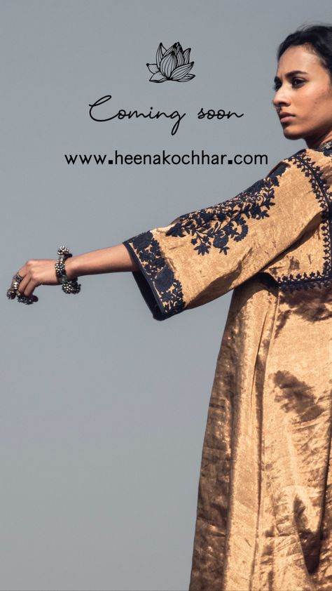 Website Launch On 7th May 2020 Heena Kochar, Shaadi Dresses, Heena Kochhar, Minimal Embroidery, Zardozi Embroidery, Kurta Style, Boutique Suits, Iranian Women Fashion, Kurta Design