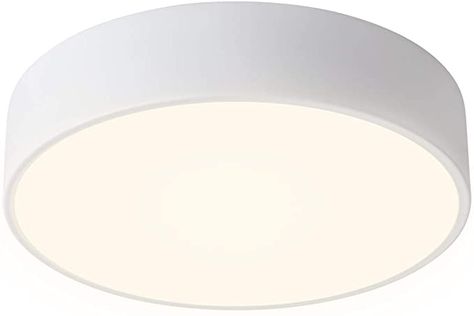 Amazon.com: Lanros Modern White Flush Mount LED Ceiling Light Fixture, 13.8-inch Simple Drum Ceiling Lighting with 4000K Neutral White for Dormitiry Hallway Bedroom Foyer Kitchen,18W, 1530LM, Non Dimmable: Home Improvement Led Ceiling Light Fixtures, Bedroom Foyer, Flushmount Ceiling Lights, Hallway Bedroom, Ceiling Light Fixture, Modern Ceiling, Modern Ceiling Light, Ceiling Lighting, Led Ceiling Lights