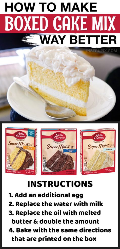 Transportable Desserts, Baked Goods To Sell, Cake Mix Better, Exotic Desserts, Beginner Baking, Boxed Cake Mixes Recipes, Boxed Cake, Store Bought Cake, Cake Mixes