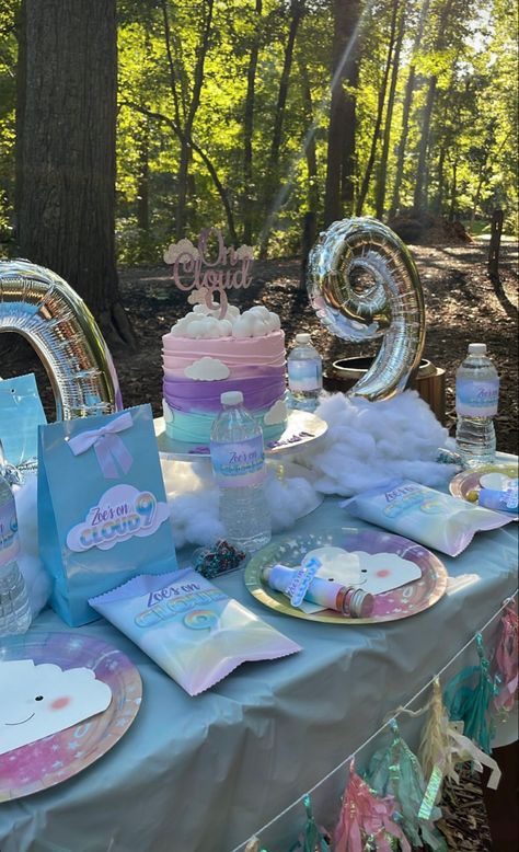 Cloud 9 birthday cake Cloud 9 Table Decorations, Girl Birthday Party Ideas 9 Year, Cloud Nine Birthday Party Ideas, Cloud 9 Birthday Party Ideas Sleepover, Sky Party Theme, On Cloud 9 Birthday Cake, Cloud 9 Birthday Cake, Cloud Nine Birthday Party Decorations, Cloud 9 Cake