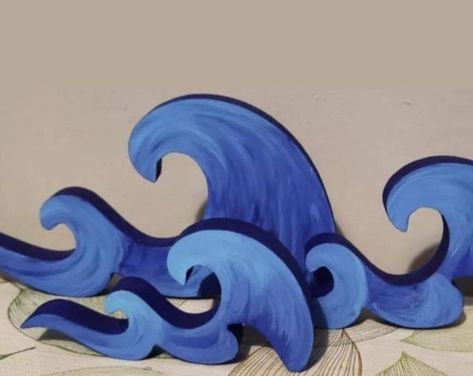 Set of 3 Waves - Etsy Waves Decoration Ocean Themes, Sea Creature Decor, Sea Monster Halloween Decor, Under The Sea Set Design, Under The Sea Parade Float, Set Sail Vbs Decorations, Under The Sea Float, Set Sail Vbs, Under The Sea Decorations Ocean Themes