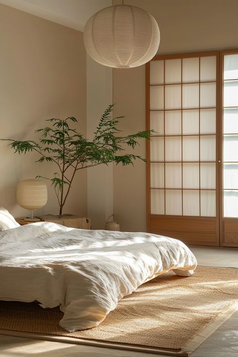 Japandi Style Bedroom: Elements That Bring Serenity and Style - Quiet Minimal Chinese Style Bedroom Design, Japandi Pink Bedroom, Japandi Bedroom Wall Art, Natural Materials Bedroom, Japandi Inspired Bedroom, Japandi Design Bedroom, Japandi Apartment Bedroom, Japandi Guest Room, Japandi Bedroom Decor