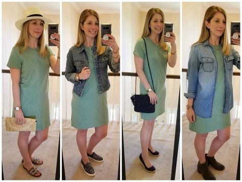 Shirt Dress Outfit Winter, Green Shirt Dress Outfit, Hm Outfits, Circuit Maker, Summer Outfits Women 30s, Tshirt Dress Outfit, Plus Size Summer Fashion, Pretty Clothing, Easy Outfits