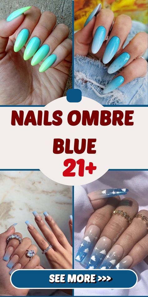 Nails Ombre Blue, Ombre Blue Nails, Fall Landscaping, Color Transition, Nails Ombre, Chinese Money Plant, Spring Nail Designs, Spring Nail, Pebble Painting