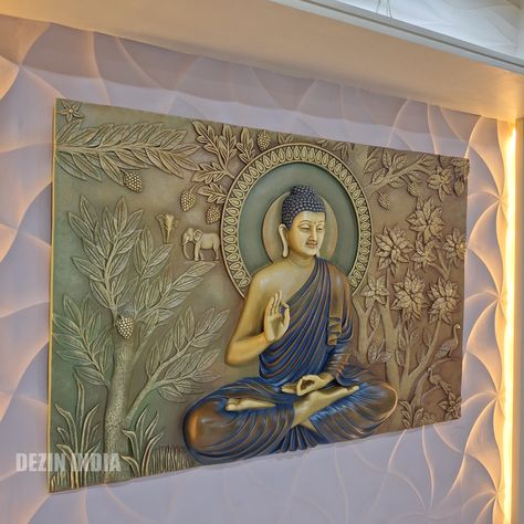 🌸 6x4ft Buddha Wall Mural – Embrace Peace and Mindfulness 🌸 Invite a sense of calm and serenity into your space with this beautifully crafted 6x4ft Buddha wall mural. Perfect for creating a peaceful ambiance in meditation rooms, living spaces, or yoga studios, this mural radiates tranquility and inner peace, making it a stunning centerpiece for any environment. ✨ Material: Made from premium materials with hand-painted details, ensuring a long-lasting, serene finish that enhances the peacefu... Buddha Statue In Living Room, Statue In Living Room, Buddha Wall Mural, Buddha Wall Decor, Sculpture Art Projects, Buddha Artwork, Meditation Rooms, Cement Art, Yoga Studios